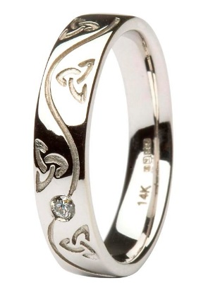 celtic gold ring wedding white