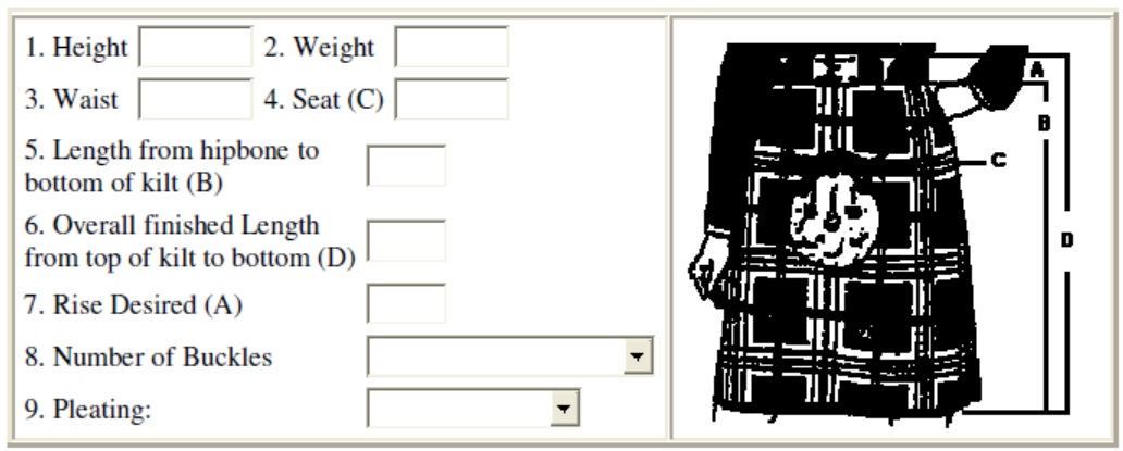 Kilt Measuring