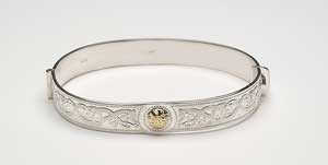 Warrior Shield Bangle with 18K Beading BCT44B