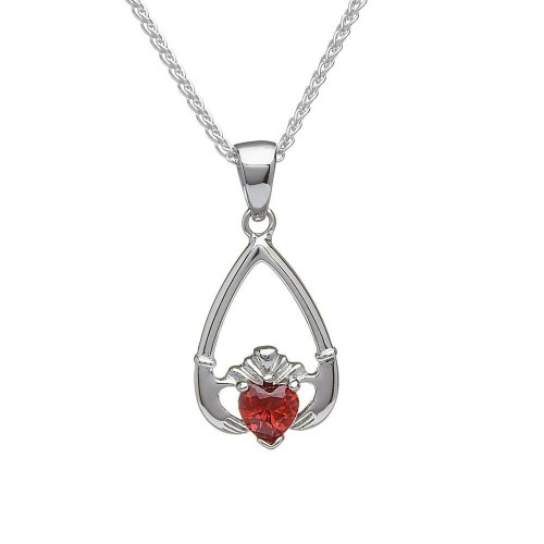 Birthstone Claddagh Pendant