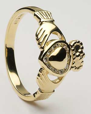 Ladies Diamond Claddagh Gold Heart CLAD30D