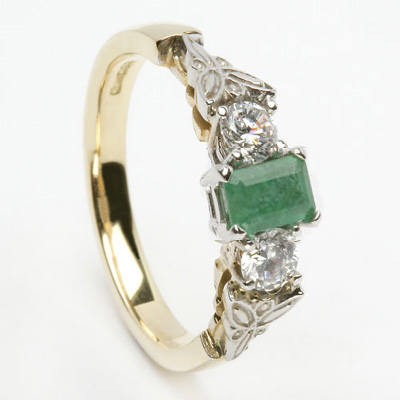 Emerald Diamond Engagement Ring ENG20