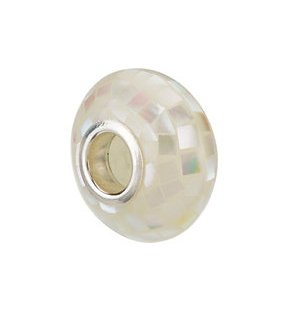 Kera White Mosaic Mother of Pearl Bead 24835