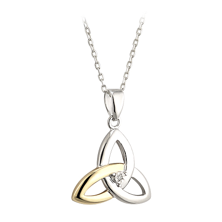 Silver, Gold and Diamond Trinity Pendant S45347