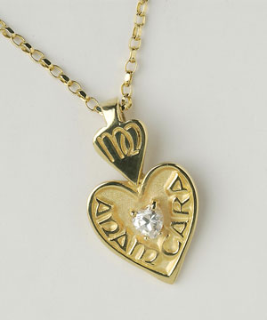 Mo Anam Cara 18K Heart Stone Set Pendant P183CZ