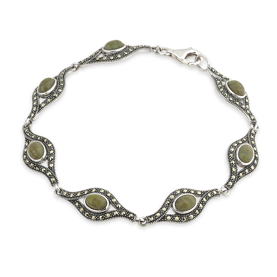 Marble and Marcasite Bracelet S5726