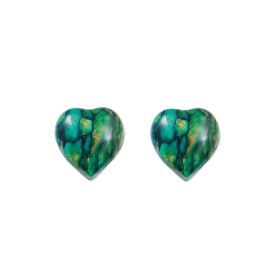 Sterling Silver Heather Heart Studs SE11