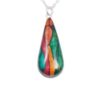 Long Teardrop Heather Pendant SP91