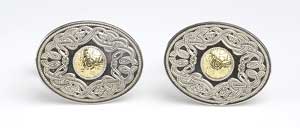 Oval Warrior Cufflinks with Bead WCL7B