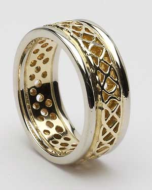 Ladies Pierced Celtic Band with Trim WED175