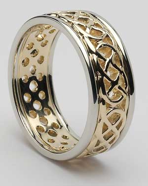 Gents Pierced Celtic Band with Trim WED176