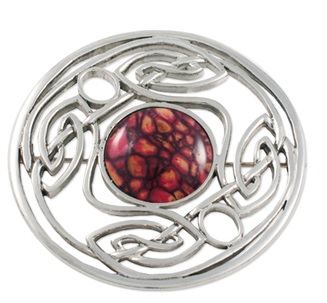 Heathergems Large Round Celtic Brooch HB67