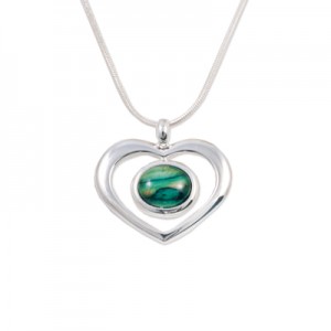 Silver Heart Pendant with Heathergem HP21