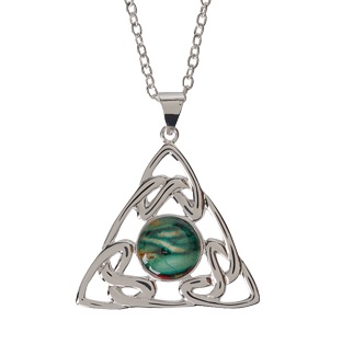 Trinity Knot Silver Plated Heathergem Pendant HP74