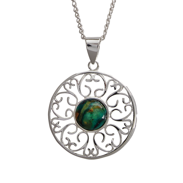 Ochil Silver Plated Heathergem Pendant HP87