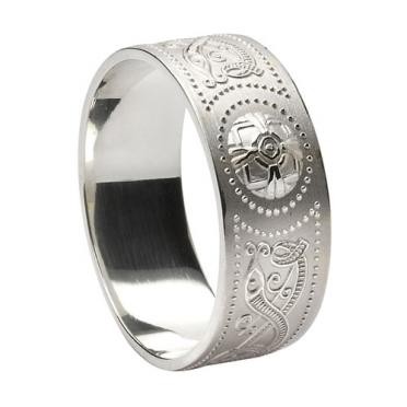 Mens Extra Wide Celtic Warrior Shield Band WED34