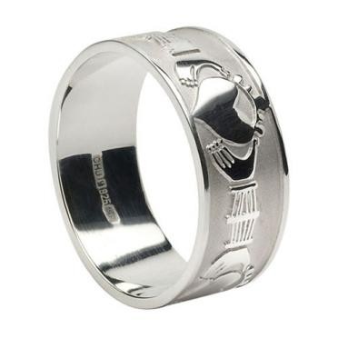 Mens Extra Wide Claddagh Band WED263