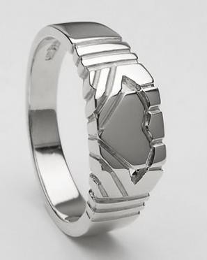 Mens Square Claddagh Ring CLAD13