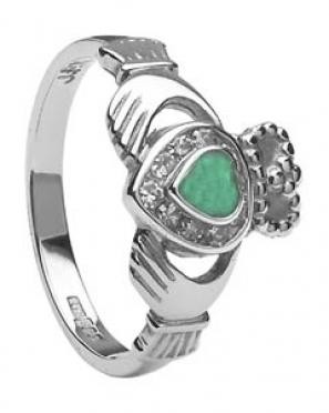 Ladies Diamond Claddagh Emerald Heart CLAD30DE