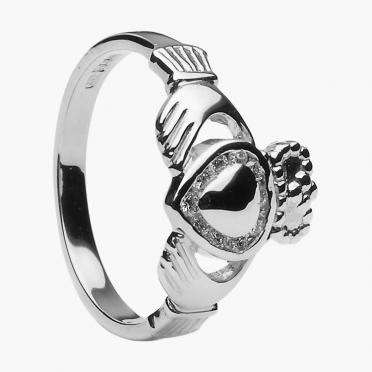 Ladies Diamond Claddagh Gold Heart CLAD30D