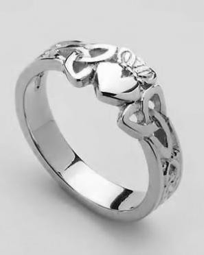 Ladies Claddagh Heart Trinity Knot Shank CLAD36