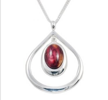 Silver Tear Drop Pendant with Heathergem HP41