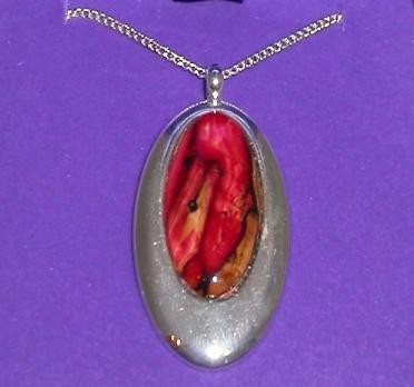 Silver Oval Pendant with Heathergem HP42