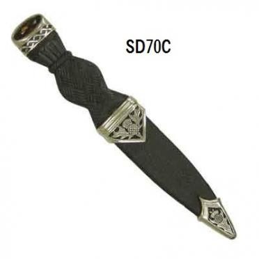 Thistle Pewter Sgian Dubh with Stone SD70C