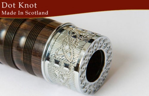 Wallace Classic 4 Engraved Bagpipes Dot Knot