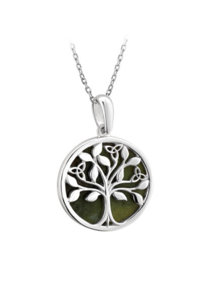 Silver Connemara Marble Tree of Life Pendant S46669