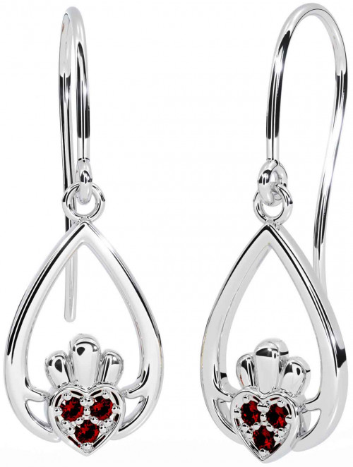 Birthstone Claddagh Earrings