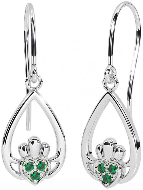 Birthstone Claddagh Earrings