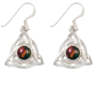 Celtic Triangle Sterling Silver Heather Earrings SE32