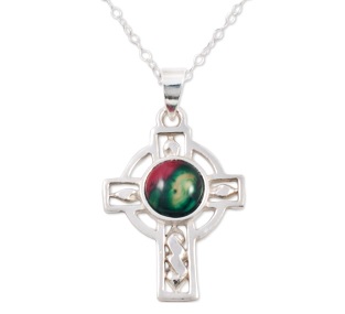 Celtic Cross Sterling Silver Heather Pendant SP401