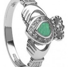 Ladies Diamond Claddagh Emerald Heart CLAD30DE