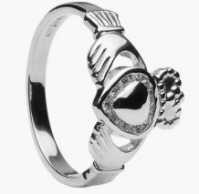 Ladies Diamond Claddagh Gold Heart CLAD30D