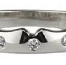 18k White Gold Diamond Claddagh Matching Band