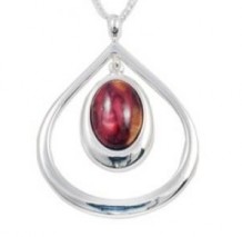 Silver Tear Drop Pendant with Heathergem HP41