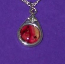 Silver Small Tear Drop Pendant with Heathergem HP15