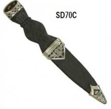 Thistle Pewter Sgian Dubh with Stone SD70C
