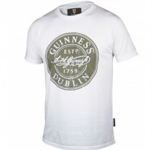 Guinness White Distressed Label T-Shirt G6070