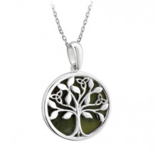 Silver Connemara Marble Tree of Life Pendant S46669