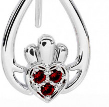 Birthstone Claddagh Earrings