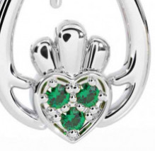 Birthstone Claddagh Earrings