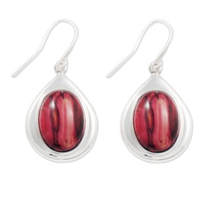 Open Circle Silver Plated Drop Earrings with Heathergems HE55