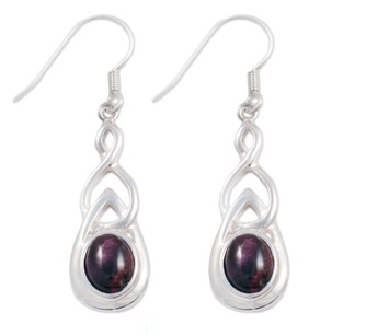 Celtic Silver Plated Drop Earrings with Heathergems HE15