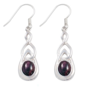 Open Circle Silver Plated Drop Earrings with Heathergems HE55