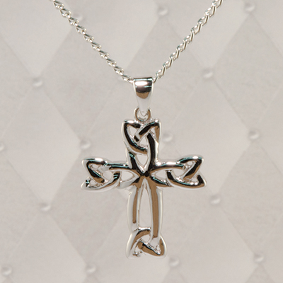 Flora's Cross Silver Pendant - J60CE042