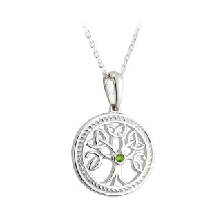 Tree of Life pendant with Green stone S45365