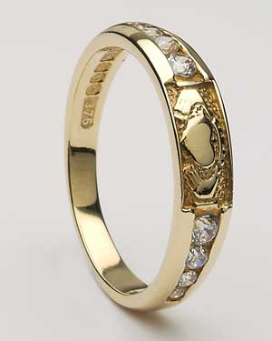 Gents Celtic Continuity Diamond Set Band with Trim WED78